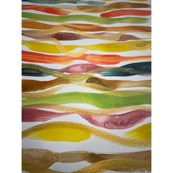 Hand made watercolor original painting abstract waves 12x9 - Picture 4 of 5